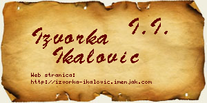 Izvorka Ikalović vizit kartica